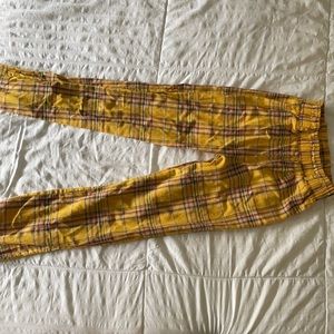 Shein Yellow Plaid Pants